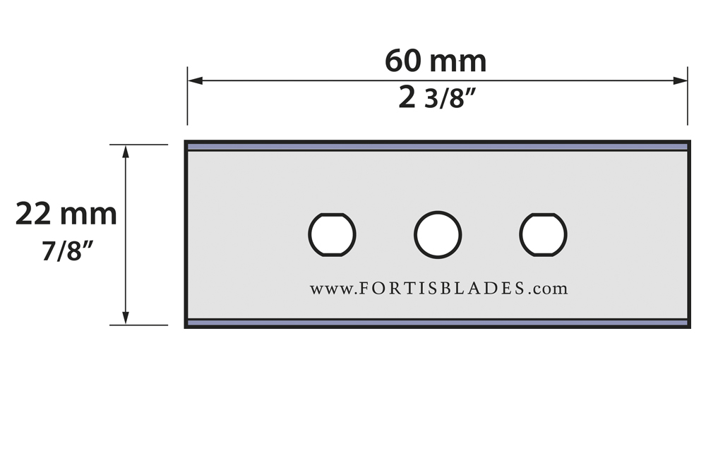 Fortis Industrial Double Edge Three Hole Razorblade For Cutting (80856020)